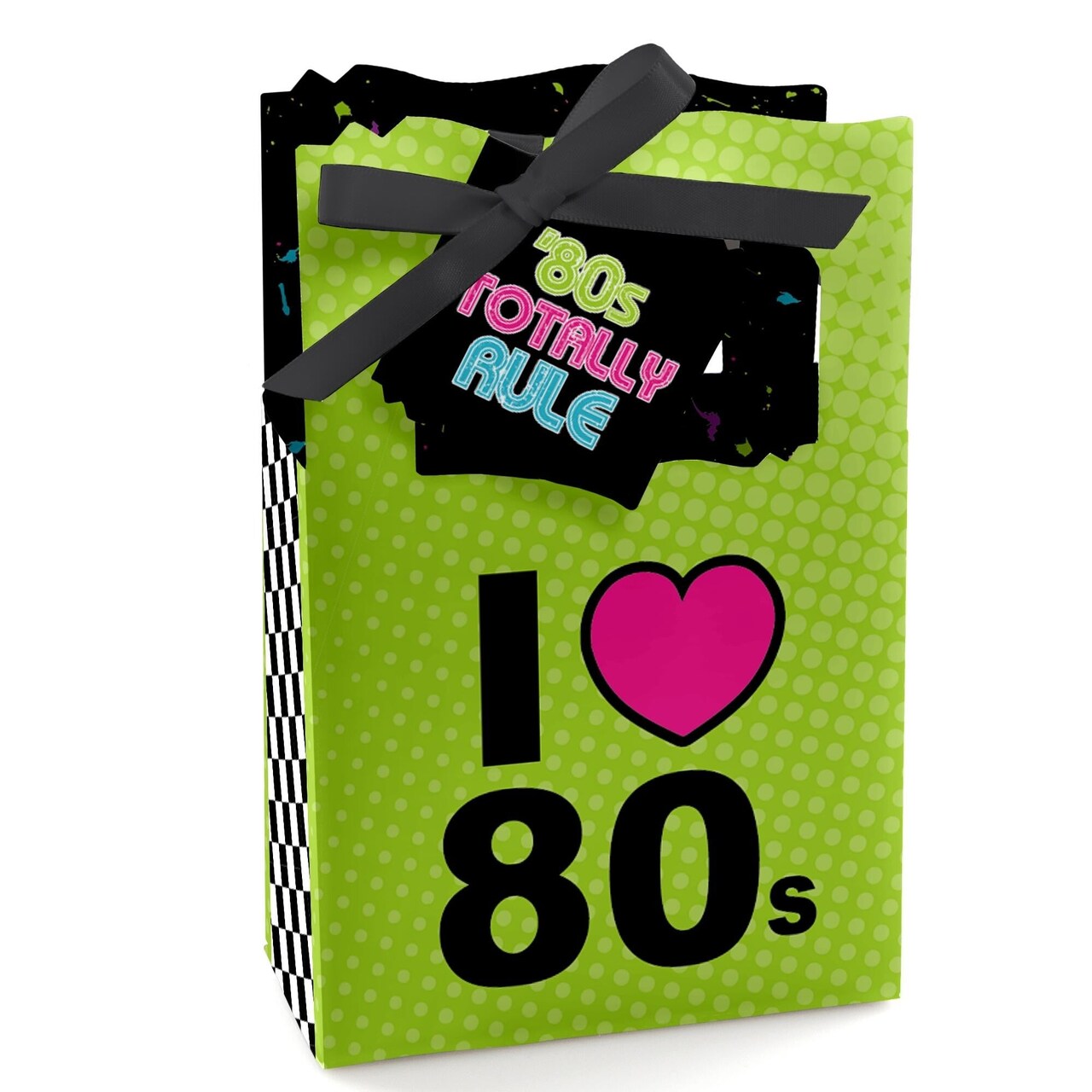 Big Dot of Happiness 80's Retro - Totally 1980s Party Favor Boxes - Set of 12